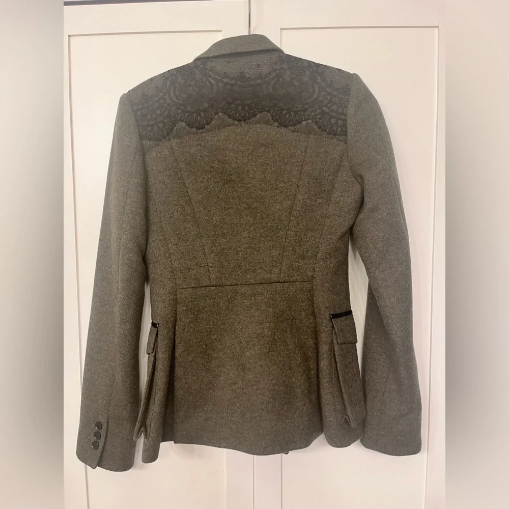 Jason Wu Pea Coat leather and lace detail - Picture 11 of 15